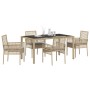 Conjunto de Comedor de Jardín 5 pcs Beige Poliratán