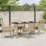 Conjunto de Comedor de Jardín 5 pcs Beige Poliratán