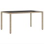 Conjunto de Comedor de Jardín 7 pcs Beige Poliratán