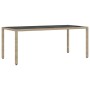 Conjunto de Comedor de Jardín 9 pcs Beige Poliratán