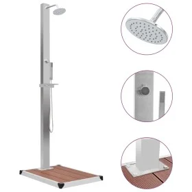 Garden shower with WPC stainless steel tray by vidaXL, Pool and spa accessories - Ref: Foro24-3051285, Price: 289,25 €, Disco...