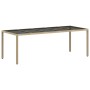Conjunto de Comedor de Jardín 9 pcs Beige Poliratán