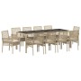 Conjunto de Comedor de Jardín 11 pcs Beige Poliratán