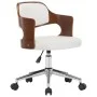 Swivel office chair curved wood white synthetic leather by vidaXL, Office chairs - Ref: Foro24-3054849, Price: 145,58 €, Disc...