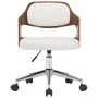 Drehbarer Bürostuhl aus gebogenem Holz, weißem Kunstleder von vidaXL, Bürostühle - Ref: Foro24-3054849, Preis: 145,58 €, Raba...