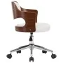 Swivel office chair curved wood white synthetic leather by vidaXL, Office chairs - Ref: Foro24-3054849, Price: 145,58 €, Disc...