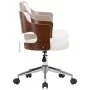 Swivel office chair curved wood white synthetic leather by vidaXL, Office chairs - Ref: Foro24-3054849, Price: 145,58 €, Disc...