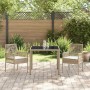 Conjunto de Comedor de Jardín 3 pcs Beige Poliratán