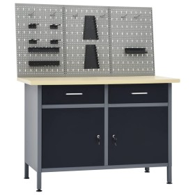 Banco de trabajo con tres paneles de pared de vidaXL, Mesas de trabajo - Ref: Foro24-3053428, Precio: 407,49 €, Descuento: %