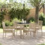 Conjunto de Comedor de Jardín 5 pcs Beige Poliratán