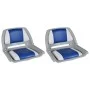 2x Asiento barco respaldo plegable cojín azul blanco 41x51x48cm by vidaXL, Sailboat parts - Ref: Foro24-279102, Price: 144,11...