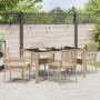 Conjunto de Comedor de Jardín 5 pcs Beige Poliratán