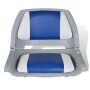 2x Asiento barco respaldo plegable cojín azul blanco 41x51x48cm