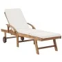 Tumbonas con cojín 2 uds madera maciza de teca crema de vidaXL, Tumbonas - Ref: Foro24-3054633, Precio: 575,55 €, Descuento: %