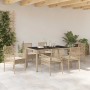 Conjunto de Comedor de Jardín 7 pcs Beige Poliratán