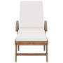 Sonnenliegen mit Kissen, 2 Stück, massives cremefarbenes Teakholz von vidaXL, Liegen - Ref: Foro24-3054633, Preis: 564,77 €, ...