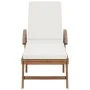 Tumbonas con cojín 2 uds madera maciza de teca crema de vidaXL, Tumbonas - Ref: Foro24-3054633, Precio: 575,55 €, Descuento: %