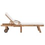 Sonnenliegen mit Kissen, 2 Stück, massives cremefarbenes Teakholz von vidaXL, Liegen - Ref: Foro24-3054633, Preis: 564,77 €, ...