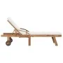 Tumbonas con cojín 2 uds madera maciza de teca crema de vidaXL, Tumbonas - Ref: Foro24-3054633, Precio: 575,55 €, Descuento: %