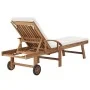 Tumbonas con cojín 2 uds madera maciza de teca crema de vidaXL, Tumbonas - Ref: Foro24-3054633, Precio: 575,55 €, Descuento: %