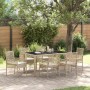 Conjunto de Comedor de Jardín 7 pcs Beige Poliratán