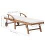 Sonnenliegen mit Kissen, 2 Stück, massives cremefarbenes Teakholz von vidaXL, Liegen - Ref: Foro24-3054633, Preis: 564,77 €, ...