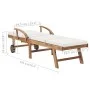 Tumbonas con cojín 2 uds madera maciza de teca crema de vidaXL, Tumbonas - Ref: Foro24-3054633, Precio: 575,55 €, Descuento: %