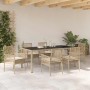 Conjunto de Comedor de Jardín 7 pcs Beige Poliratán