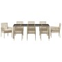 Conjunto de Comedor de Jardín 9 pcs Beige Poliratán