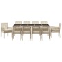Conjunto de Comedor de Jardín 11 pcs Beige Poliratán