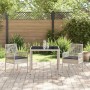 Conjunto de Comedor de Jardín 3 pcs Gris claro Poliratán