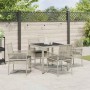 Conjunto de Comedor de Jardín 5 pcs Gris claro Poliratán