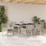 Conjunto de Comedor de Jardín 7 pcs Gris claro Poliratán