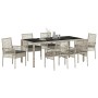 Conjunto de Comedor de Jardín 7 pcs Gris claro Poliratán