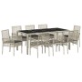 Conjunto de Comedor de Jardín 9 pcs Gris claro Poliratán