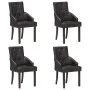 Esszimmerstühle, 4 Einheiten, schwarzes echtes Ziegenleder von vidaXL, Essstühle - Ref: Foro24-3056699, Preis: 714,53 €, Raba...