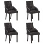 Esszimmerstühle, 4 Einheiten, schwarzes echtes Ziegenleder von vidaXL, Essstühle - Ref: Foro24-3056699, Preis: 724,49 €, Raba...