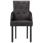 Esszimmerstühle, 4 Einheiten, schwarzes echtes Ziegenleder von vidaXL, Essstühle - Ref: Foro24-3056699, Preis: 724,49 €, Raba...
