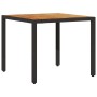 Conjunto de Comedor de Jardín 3 pcs Negro Poliratán