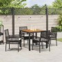 Conjunto de Comedor de Jardín 5 pcs Negro Poliratán