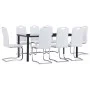 9-teiliges Esszimmerset aus weißem Kunstleder von vidaXL, Möbelsets für Küchen und Esszimmer - Ref: Foro24-3053086, Preis: 83...
