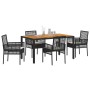 Conjunto de Comedor de Jardín 5 pcs Negro Poliratán