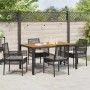 Conjunto de Comedor de Jardín 5 pcs Negro Poliratán
