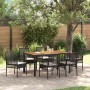 Conjunto de Comedor de Jardín 7 pcs Negro Poliratán