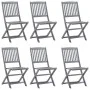 Garden dining set 7 pieces solid gray acacia wood by vidaXL, Garden sets - Ref: Foro24-3057874, Price: 444,57 €, Discount: %