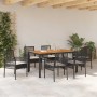 Conjunto de Comedor de Jardín 7 pcs Negro Poliratán