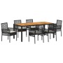 Conjunto de Comedor de Jardín 7 pcs Negro Poliratán en Conjuntos de jardín | Comprar online en Foro24