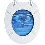 Toilet seats with lid 2 units MDF blue water drop design by vidaXL, Toilet and bidet seats - Ref: Foro24-3056406, Price: 93,2...