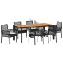 Conjunto de Comedor de Jardín 7 pcs Negro Poliratán en Conjuntos de jardín | Comprar online en Foro24