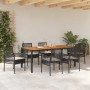 Conjunto de Comedor de Jardín 7 pcs Negro Poliratán en Conjuntos de jardín | Comprar online en Foro24
